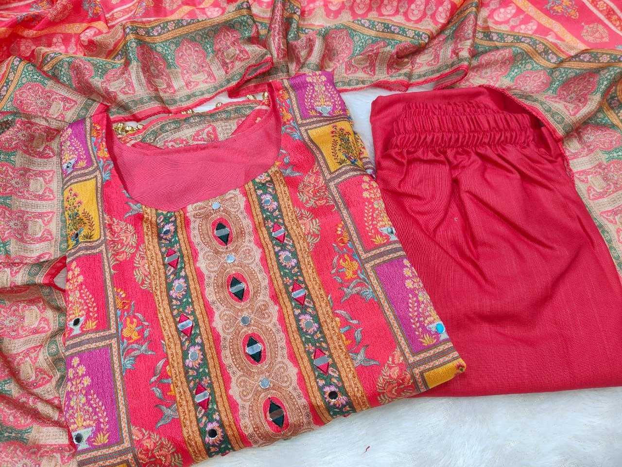 Ynf Chinon KESH625 tripti Suits & Dresses Islamic Clothing Wholesale Pakistani Suits Printed Suits Red Salwar Suit Manufacturer- Kapda Export