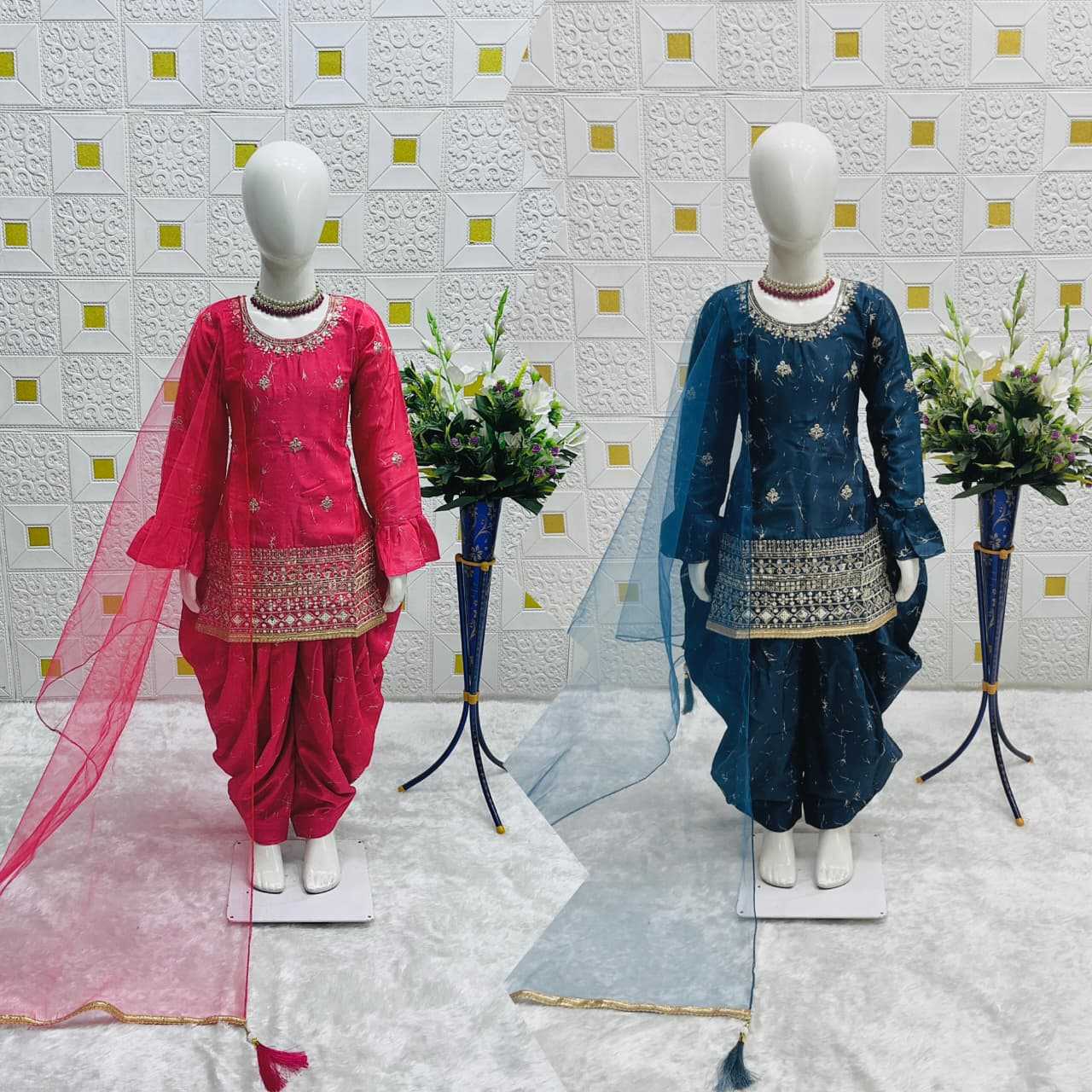 Ynf Chinon Silk KESH481 KAVYA Kids Wear Wholesale Kids Suit Kids Ethnic Wear Kids Festive Wear Manufacturer- Kapda Export