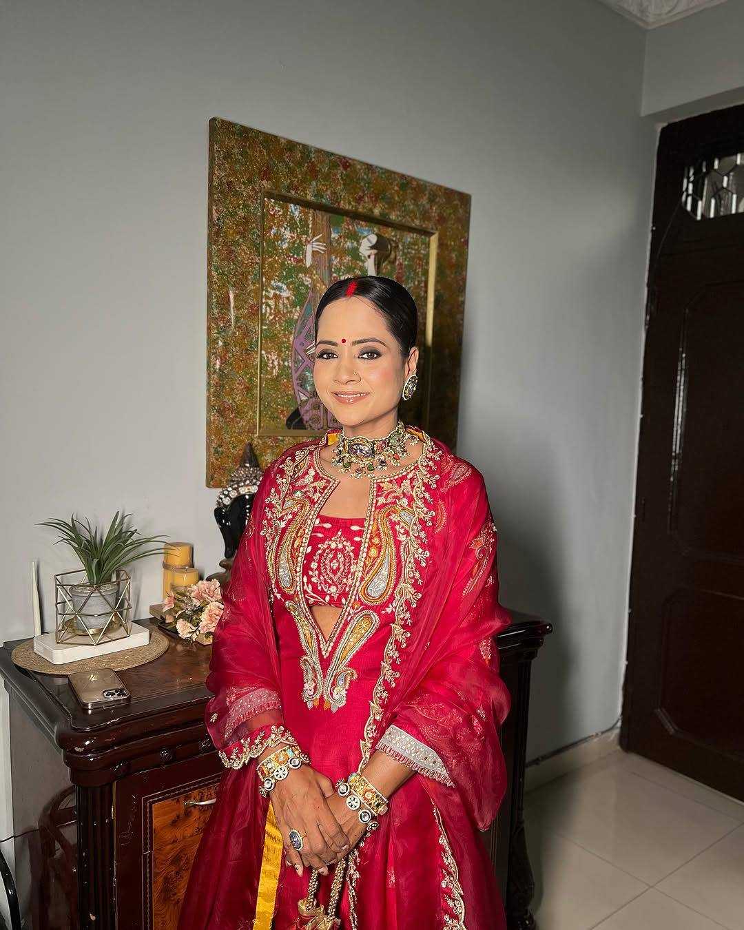 Ynf Chinon Silk KESH492 216 Suits & Dresses Wholesale Embroidery Suits Party wear suits Red Salwar Suit Manufacturer- Kapda Export