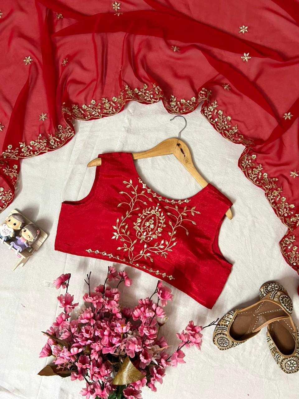 Ynf Chinon Silk KESH492 216 Suits & Dresses Wholesale Embroidery Suits Party wear suits Red Salwar Suit Manufacturer- Kapda Export