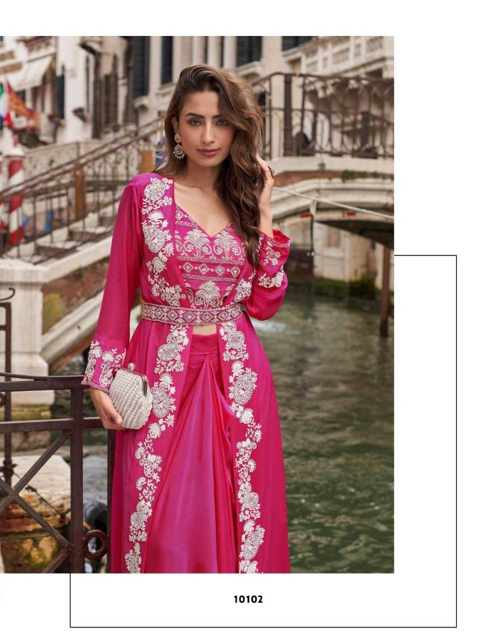 Ynf Chinon Silk KESH530 SAYURI MELODI Kurti Wholesale Festive Kurtis Party Wear Kurtis Embroidered Kurtis Kurti With Jacket Manufacturer- Kapda Export