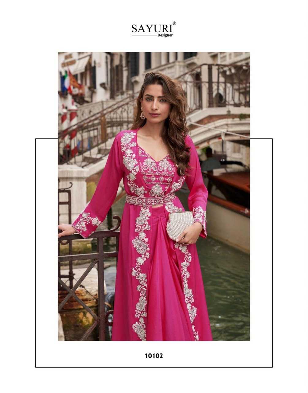 Ynf Chinon Silk KESH530 SAYURI MELODI Kurti Wholesale Festive Kurtis Party Wear Kurtis Embroidered Kurtis Kurti With Jacket Manufacturer- Kapda Export