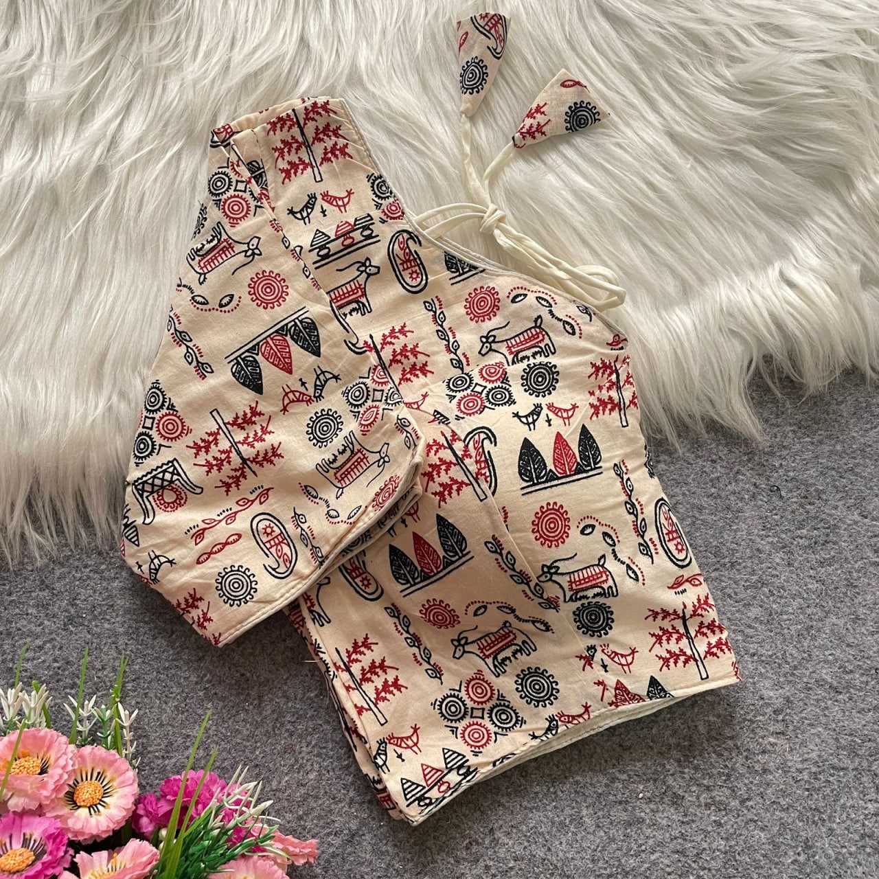 Ynf Cotton KESH426 Ajrakh 18 Readymade Blouses Festive Collections Wholesale V-Neck Blouses Cotton Blouse Fashion Blouse Manufacturer- Kapda Export