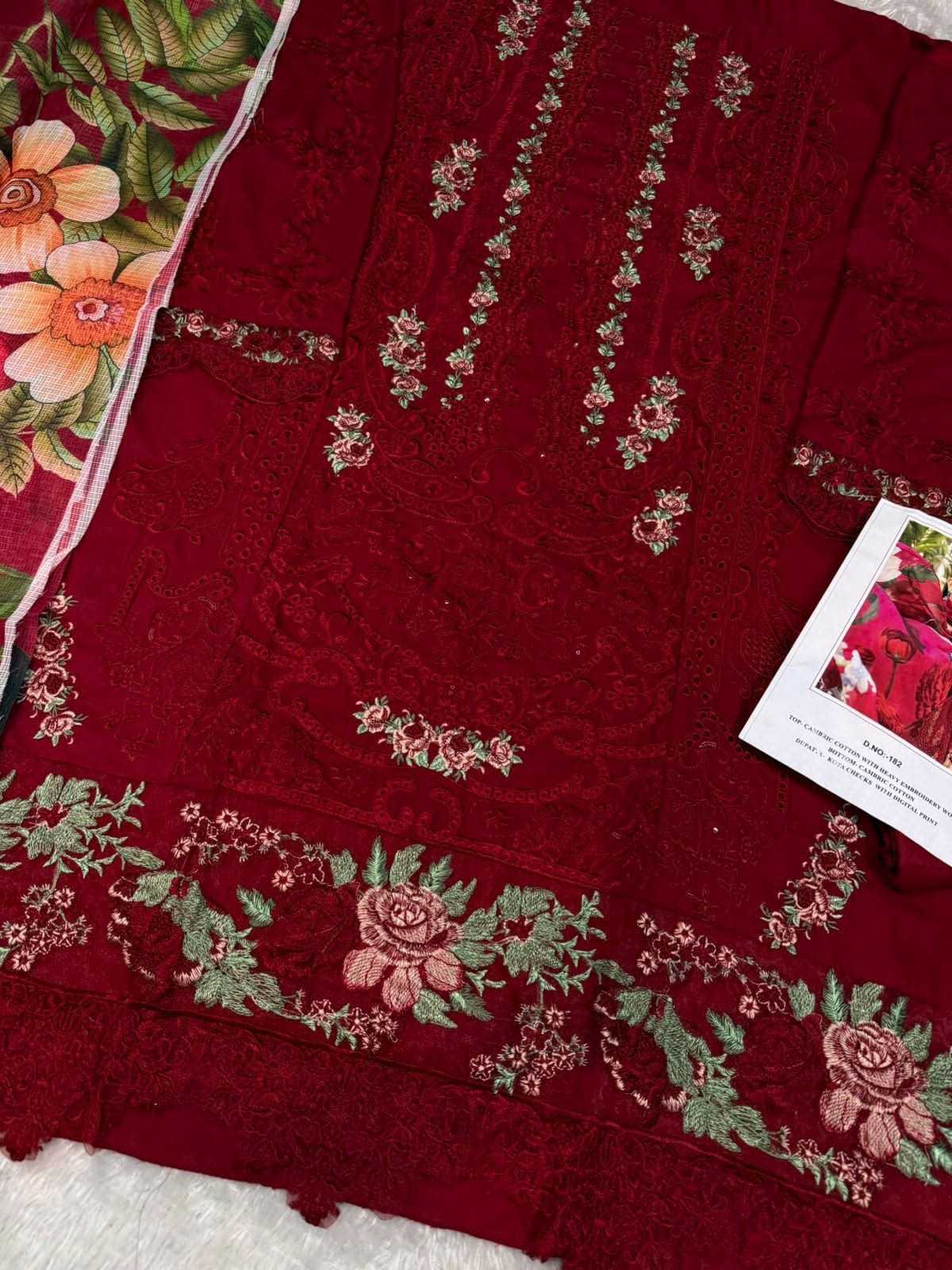Ynf Cotton KESH530 JOHRA 182 Suits & Dresses Wholesale Embroidery Suits Party wear suits Semi Stitched Suits Red Salwar Suit Manufacturer- Kapda Export