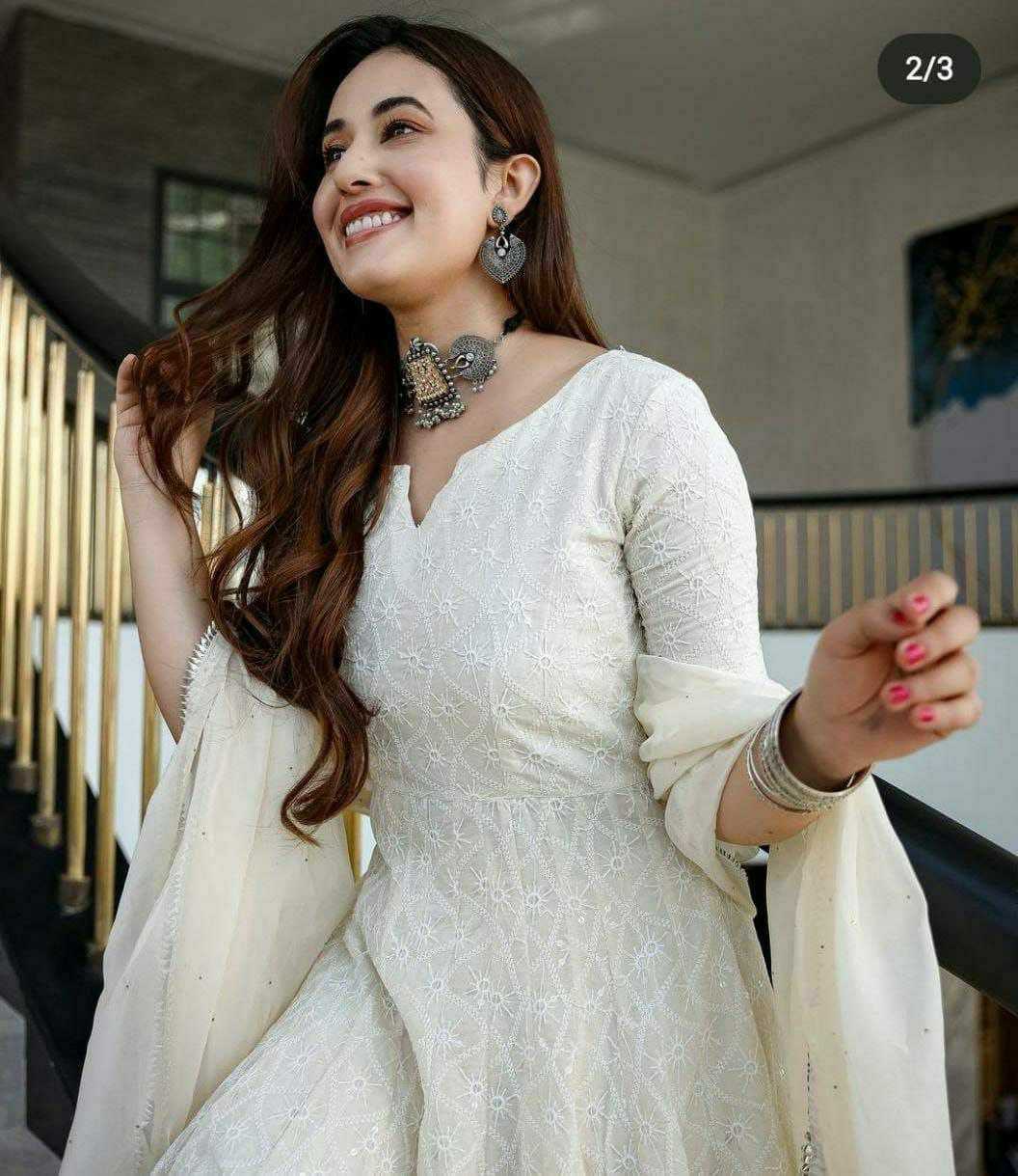 Ynf Cotton KESH613 135 Gowns Wholesale Fancy Gowns Anarkali Gown White Gown Manufacturer- Kapda Export