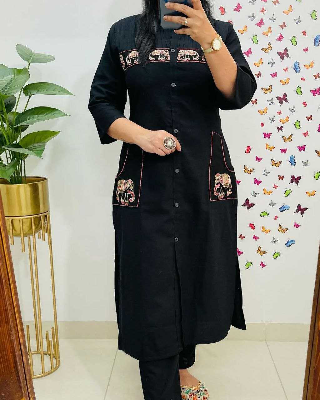Ynf Cotton KESH613 230 Kurti Festive Collections Wholesale Cotton Kurtis Embroidered Kurtis Kurtis With Pockets Manufacturer- Kapda Export