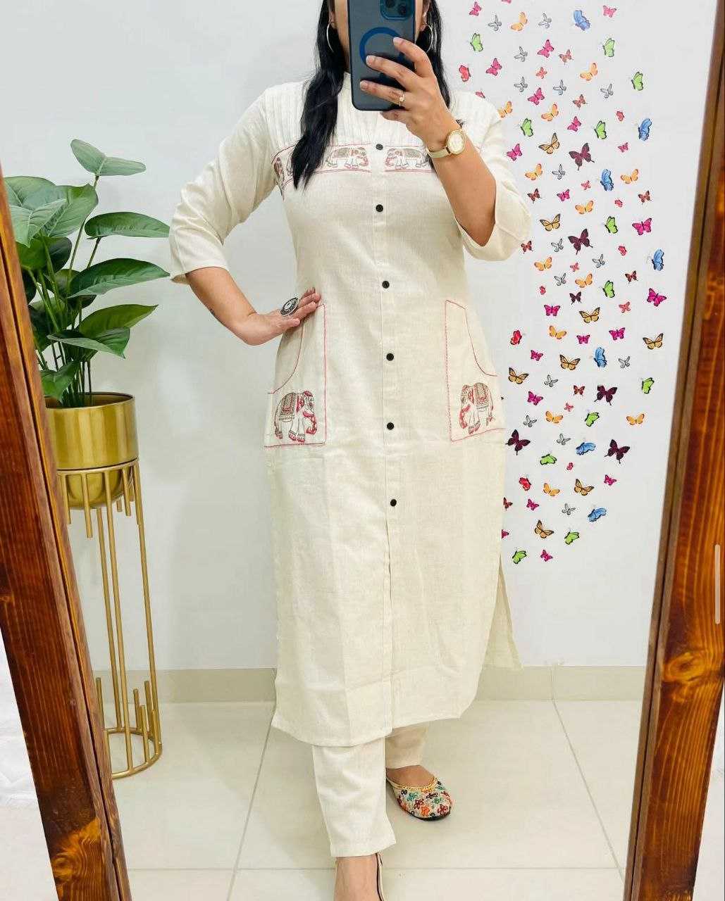 Ynf Cotton KESH613 230 Kurti Festive Collections Wholesale Cotton Kurtis Embroidered Kurtis Kurtis With Pockets Manufacturer- Kapda Export