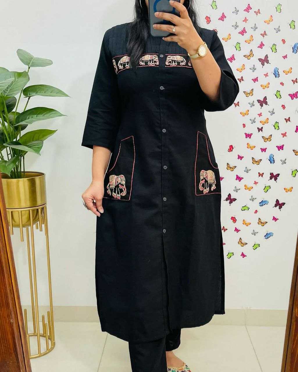 Ynf Cotton KESH613 230 Kurti Festive Collections Wholesale Cotton Kurtis Embroidered Kurtis Kurtis With Pockets Manufacturer- Kapda Export