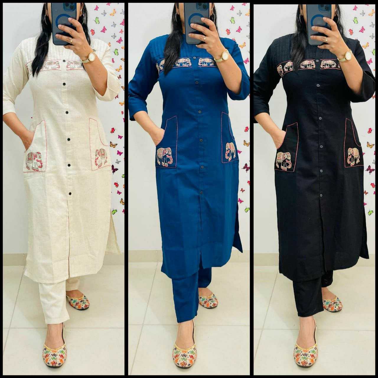 Ynf Cotton KESH613 242 Kurti Festive Collections Wholesale Cotton Kurtis Embroidered Kurtis Kurtis With Pockets Manufacturer- Kapda Export