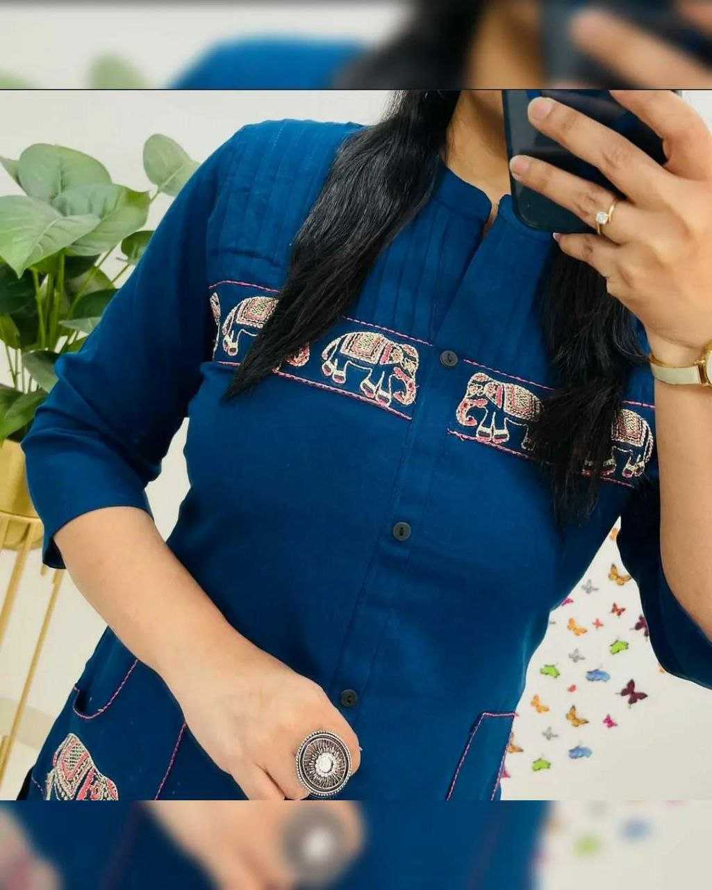 Ynf Cotton KESH613 242 Kurti Festive Collections Wholesale Cotton Kurtis Embroidered Kurtis Kurtis With Pockets Manufacturer- Kapda Export