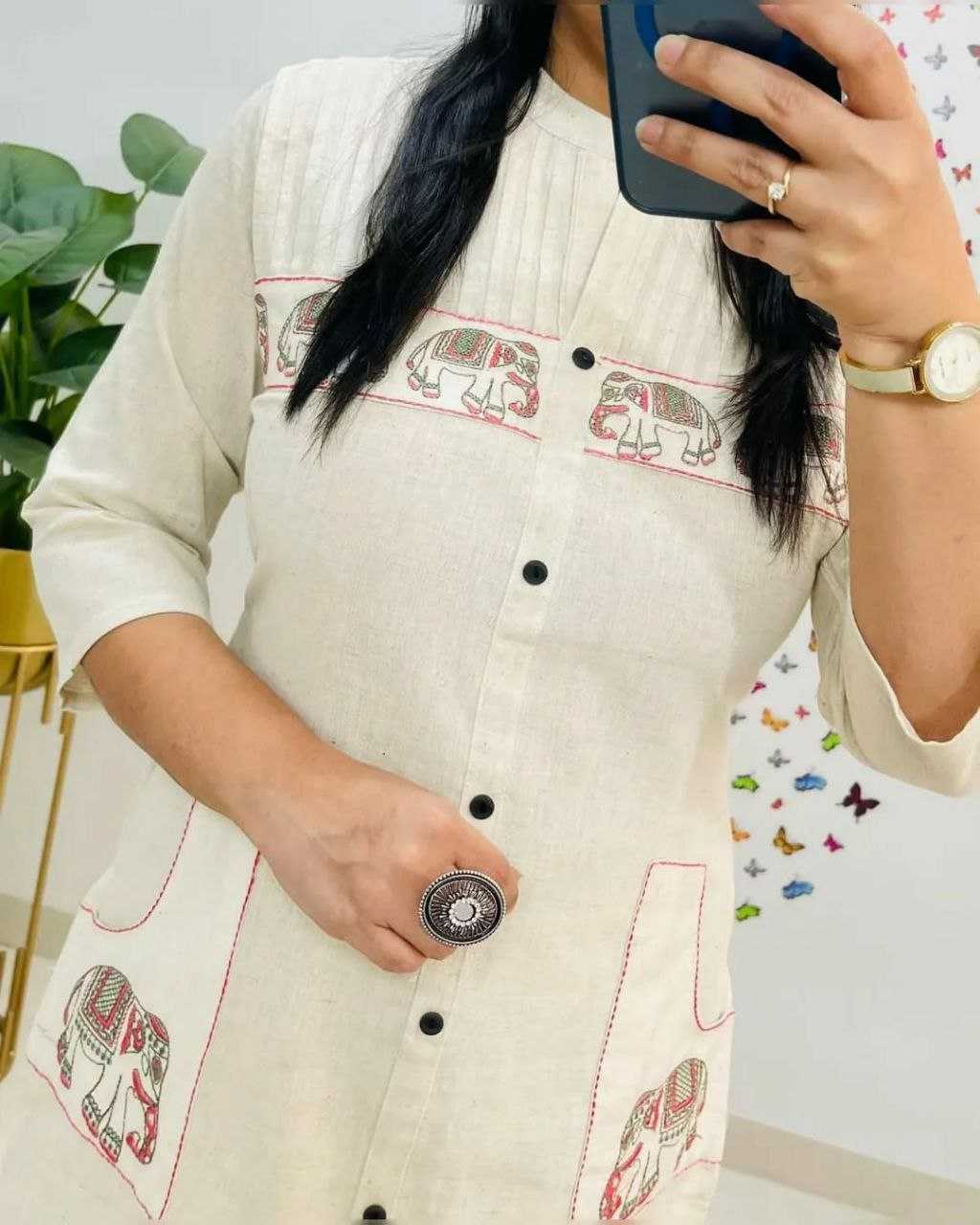 Ynf Cotton KESH613 242 Kurti Festive Collections Wholesale Cotton Kurtis Embroidered Kurtis Kurtis With Pockets Manufacturer- Kapda Export