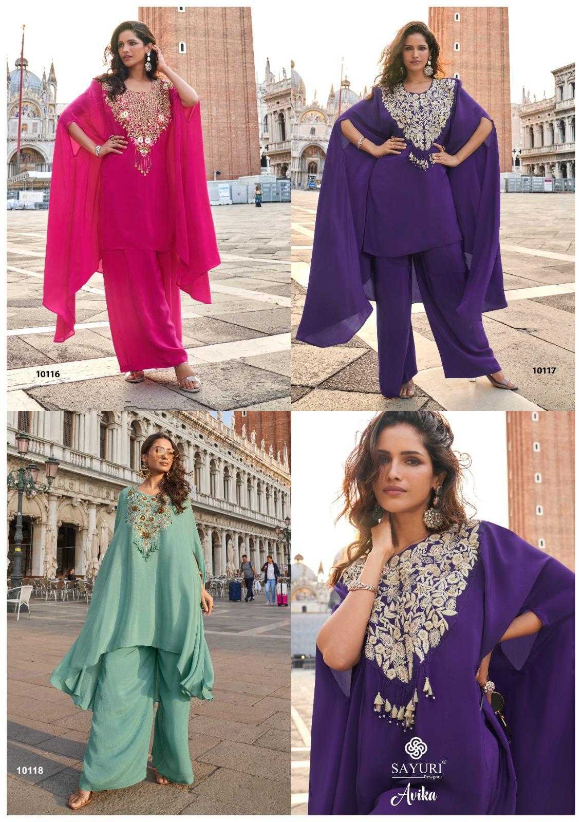 Ynf Crepe Silk KESH481 SAYURI AVIKA 10116 Suits & Dresses Wholesale Embroidery Suits Palazzo Suit Straight Cut Suits Manufacturer- Kapda Export