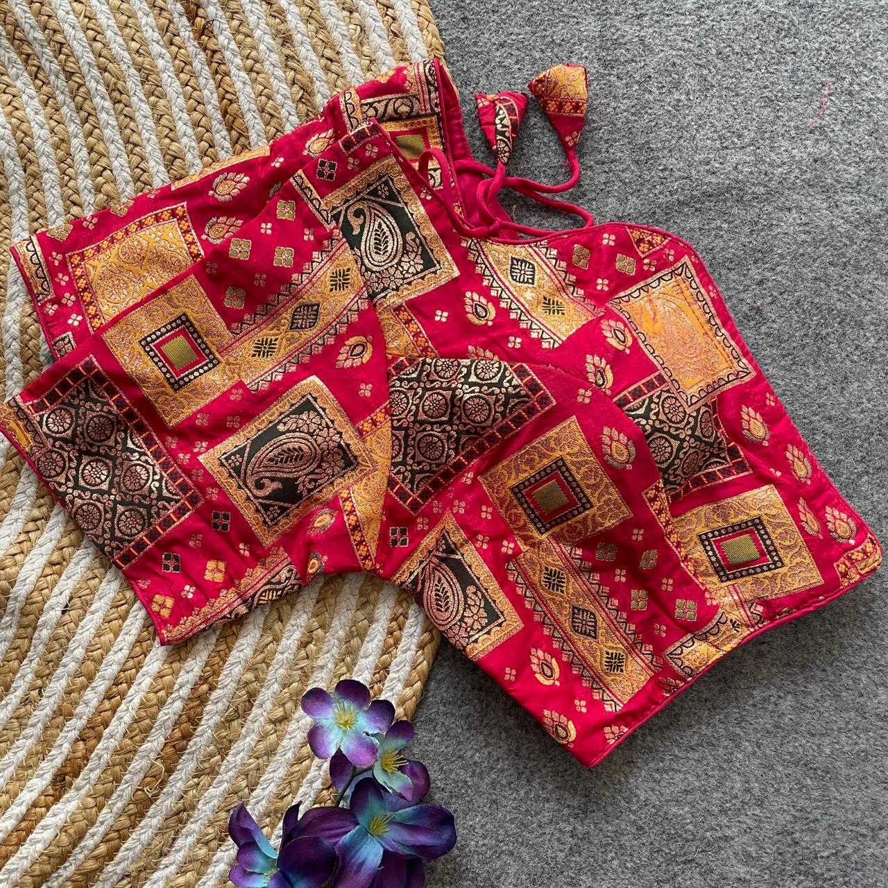 Ynf Dola Silk KESH426 PINKI10 Readymade Blouses Festive Collections Wholesale V-Neck Blouses Party Wear Blouse Silk Blouse Manufacturer- Kapda Export