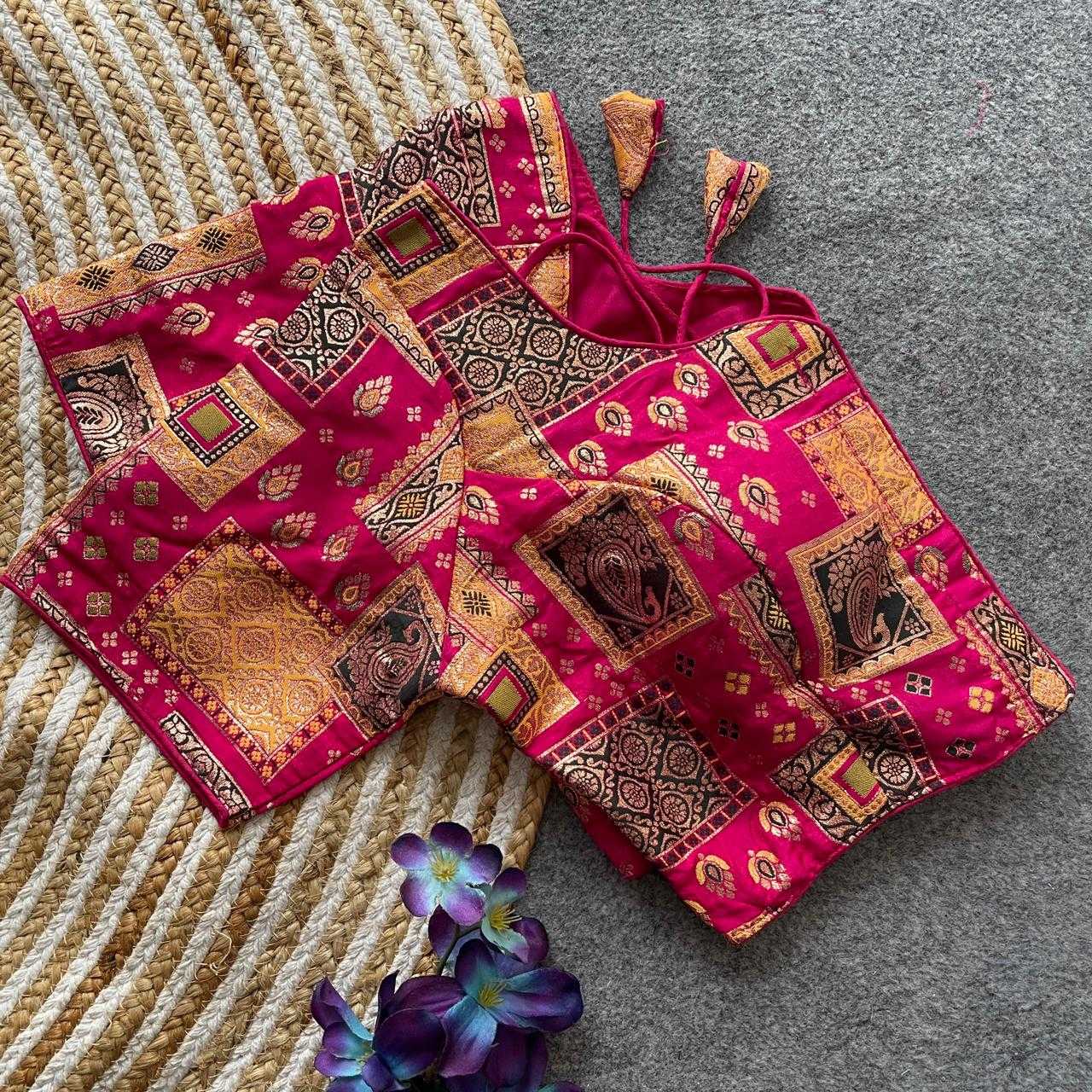 Ynf Dola Silk KESH426 PINKI10 Readymade Blouses Festive Collections Wholesale V-Neck Blouses Party Wear Blouse Silk Blouse Manufacturer- Kapda Export