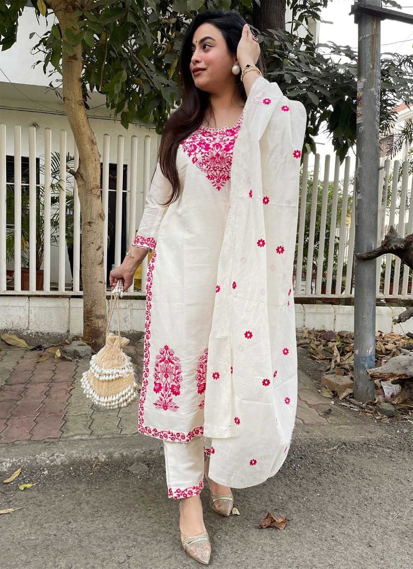 Ynf Fancy KESH334 Harmony Suits & Dresses Wholesale Embroidery Suits Party wear suits White Salwar Suit Manufacturer- Kapda Export