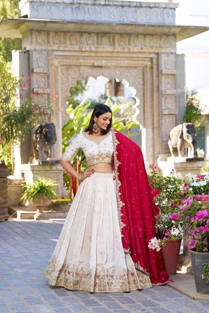 Ynf Georgette KESH511 ANOKHI Lehengas Wholesale Traditional Lehenga Embroidered Lehenga White Lehenga Manufacturer- Kapda Export