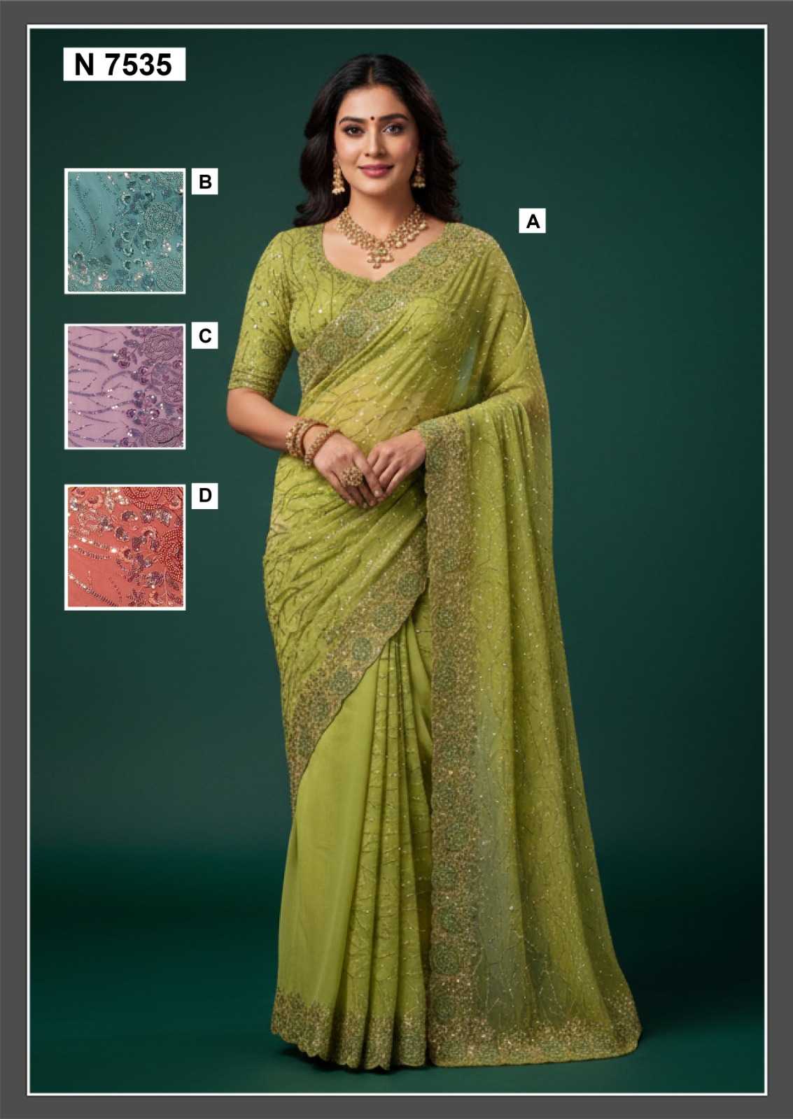 Ynf Georgette KESH530 MAHOTSAV NIMAYA - RISHITA VOL 01 Sarees Wedding Collections Wholesale Designer Sarees Heavy Work Sarees Sangeet Outfits Manufacturer- Kapda Export