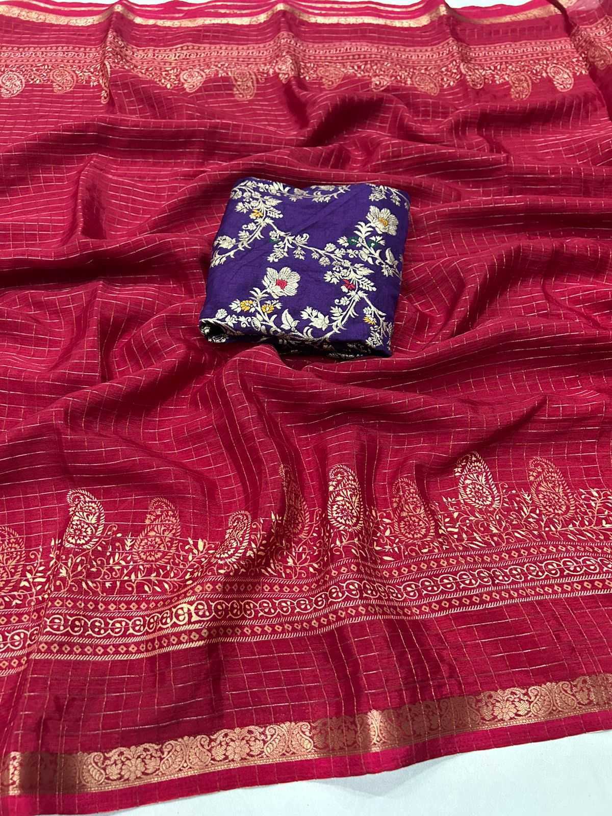 Ynf Georgette KESH622 Weaving Sarees Wholesale Georgette Sarees Ladies Sarees Red Sarees Manufacturer- Kapda Export