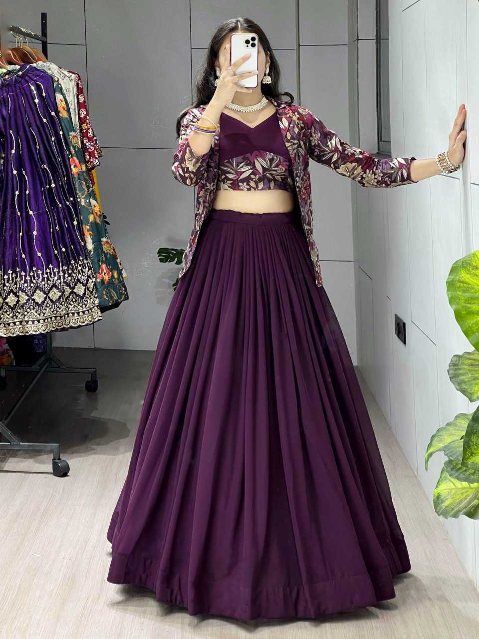 Ynf Georgette RIN119 8210 Lehengas Wholesale Fancy Lehenga Simple Lehenga Jacket Style Lehenga Manufacturer- Kapda Export