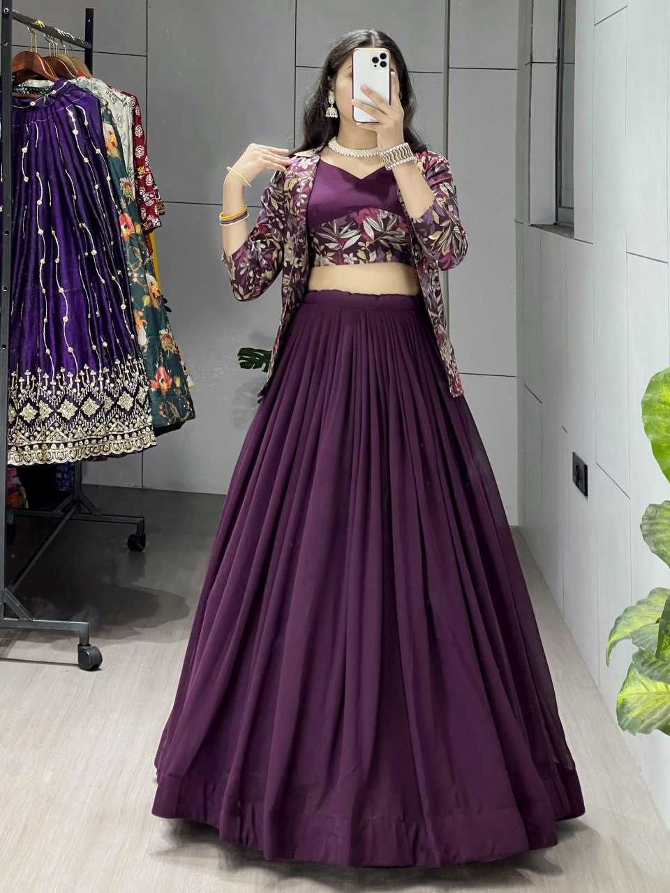 Ynf Georgette RIN119 8210 Lehengas Wholesale Fancy Lehenga Simple Lehenga Jacket Style Lehenga Manufacturer- Kapda Export