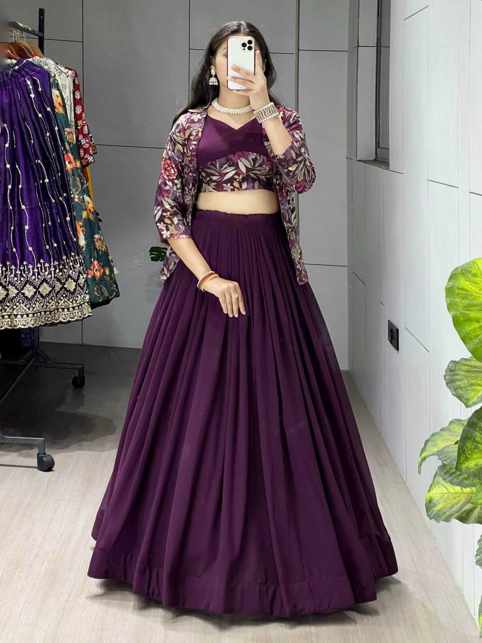 Ynf Georgette RIN119 8210 Lehengas Wholesale Fancy Lehenga Simple Lehenga Jacket Style Lehenga Manufacturer- Kapda Export
