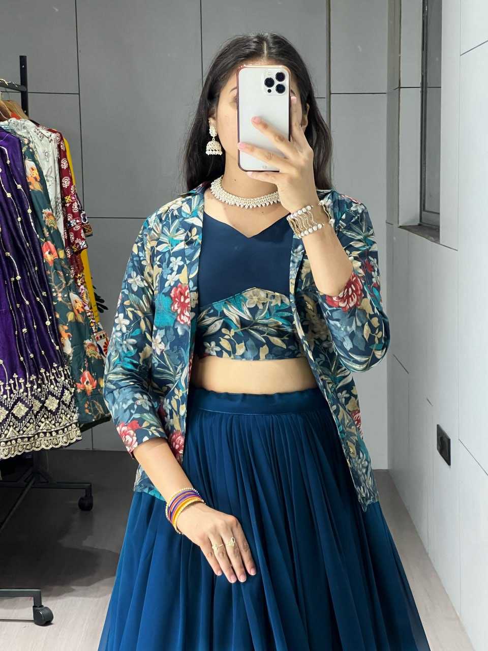 Ynf Georgette RIN119 8210 Lehengas Wholesale Fancy Lehenga Simple Lehenga Jacket Style Lehenga Manufacturer- Kapda Export