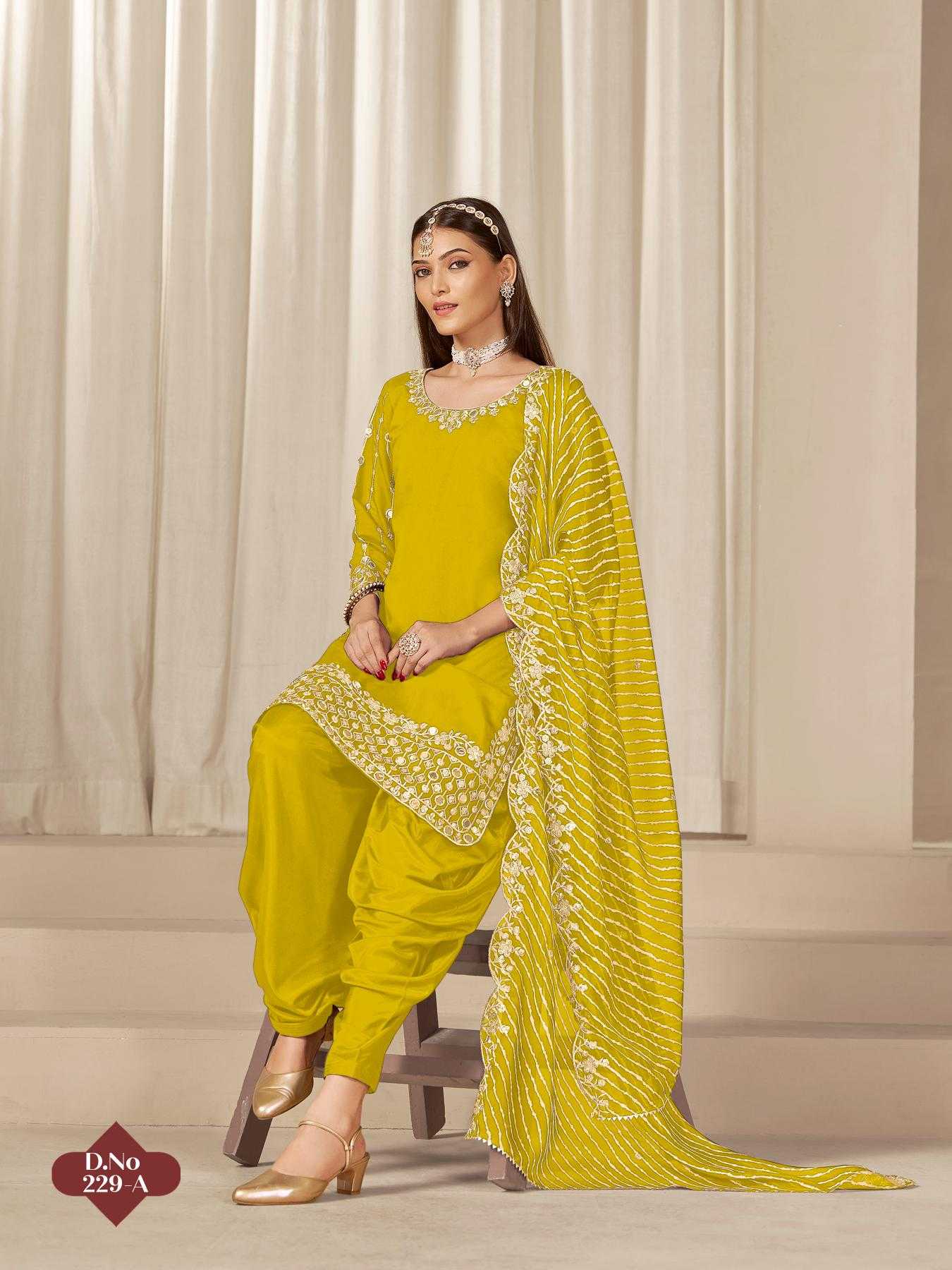 Ynf Heavy Roman Silk KESH530 AANAYA VOL-229 Suits & Dresses Wholesale Ladies Silk Suit Dhoti Salwar Suit Punjabi Suit Manufacturer- Kapda Export