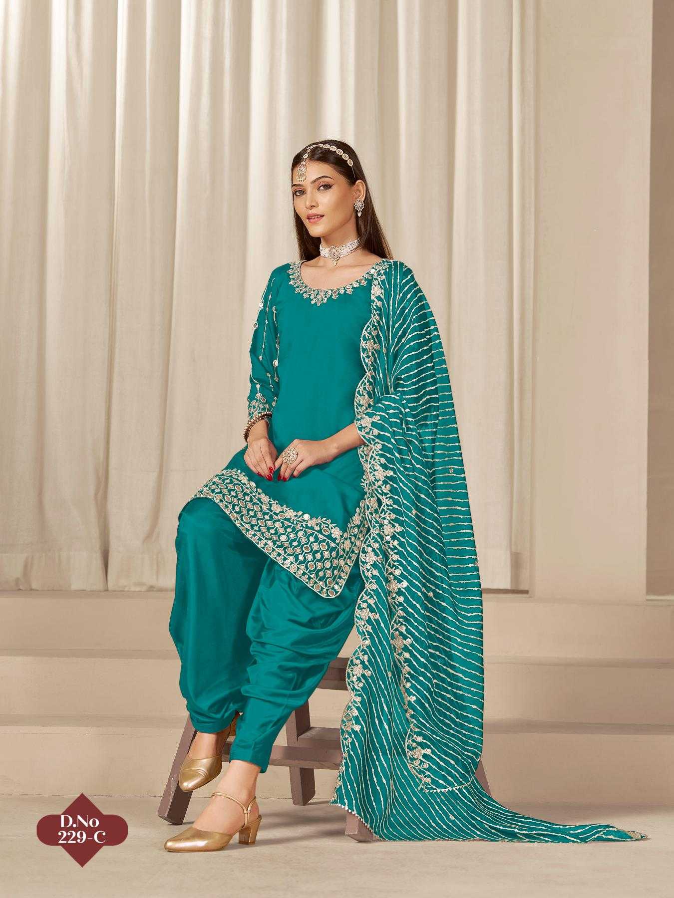 Ynf Heavy Roman Silk KESH530 AANAYA VOL-229 Suits & Dresses Wholesale Ladies Silk Suit Dhoti Salwar Suit Punjabi Suit Manufacturer- Kapda Export