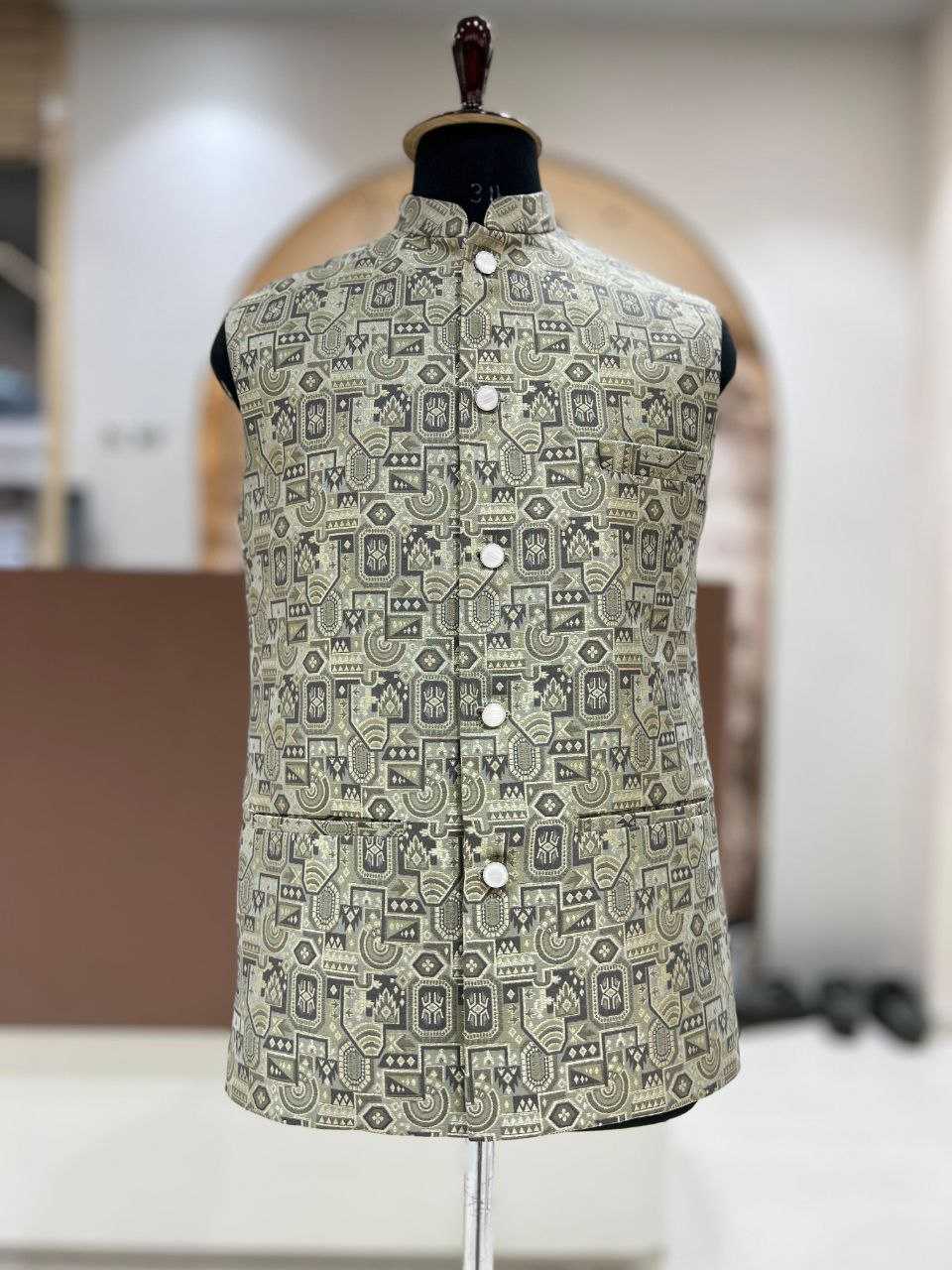 Ynf Jacquard KESH629 Koti-1 Mens Wear Wholesale Nehru Jacket Festive & Wedding Coats Ethnic Waistcoats Manufacturer- Kapda Export