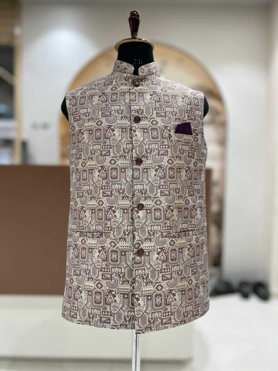 Ynf Jacquard KESH629 Koti-1 Mens Wear Wholesale Nehru Jacket Festive & Wedding Coats Ethnic Waistcoats Manufacturer- Kapda Export