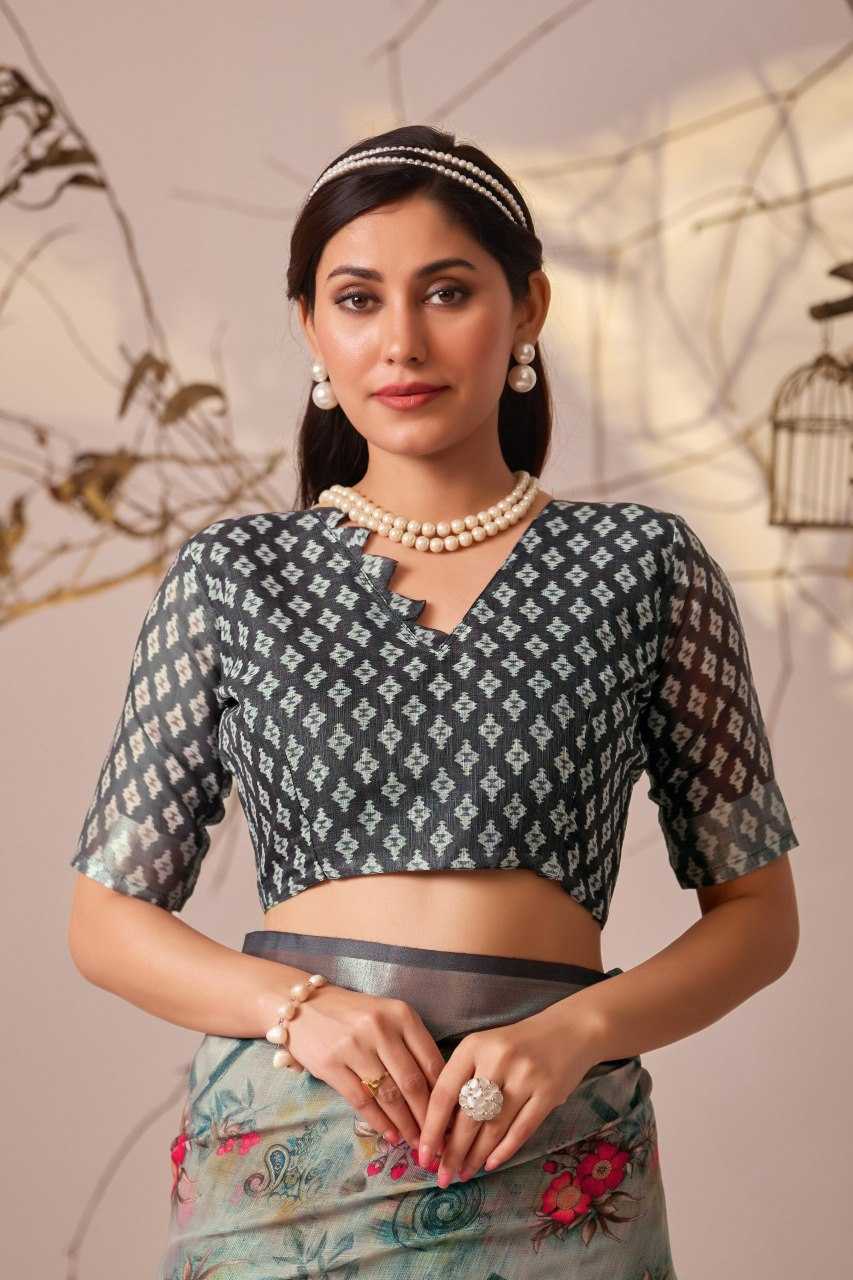 Ynf Linen KESH522 1019 Silk Sarees Wholesale Pattu Sarees Printed Silk Saree Silk Sarees With Contrast Pallu Manufacturer- Kapda Export