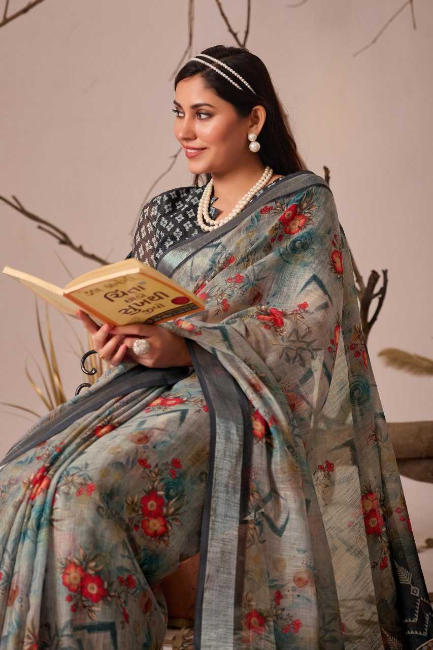 Ynf Linen KESH522 1019 Silk Sarees Wholesale Pattu Sarees Printed Silk Saree Silk Sarees With Contrast Pallu Manufacturer- Kapda Export