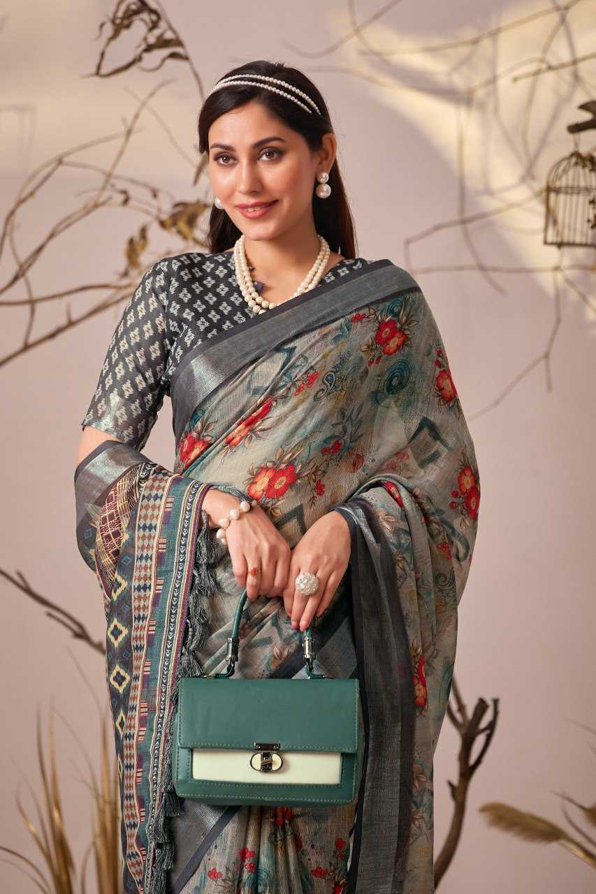 Ynf Linen KESH522 1019 Silk Sarees Wholesale Pattu Sarees Printed Silk Saree Silk Sarees With Contrast Pallu Manufacturer- Kapda Export