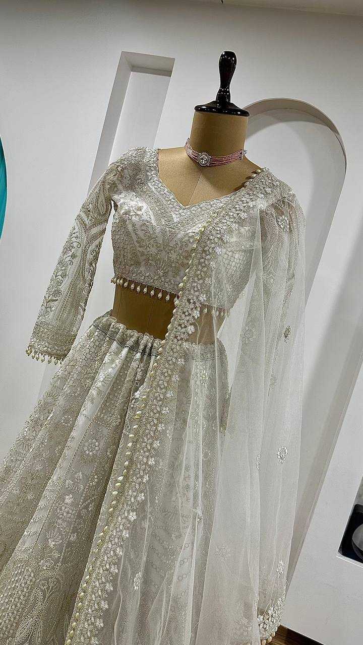 Ynf Net RIN213 H78 Lehengas Wedding Collections Festive Collections Wholesale Net Lehenga Choli Lehenga With Cancan White Lehenga Manufacturer- Kapda Export