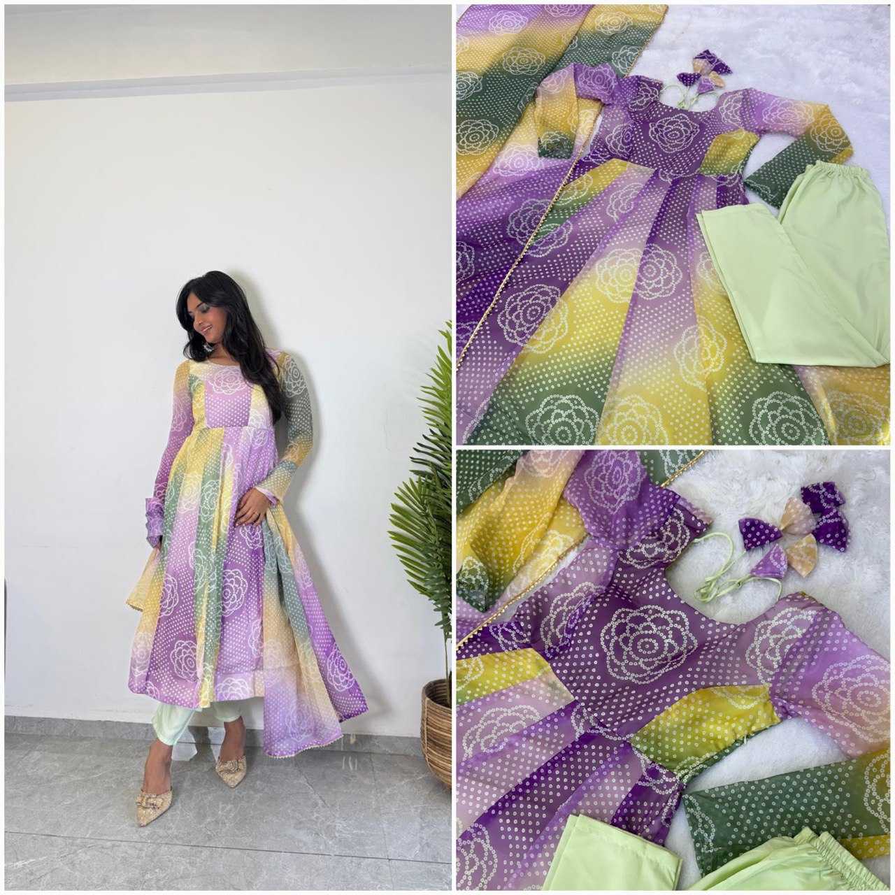 Ynf Organza Gowns Wholesale Printed Gowns Party Gowns Lightweight Gowns Manufacturer- Kapda Export