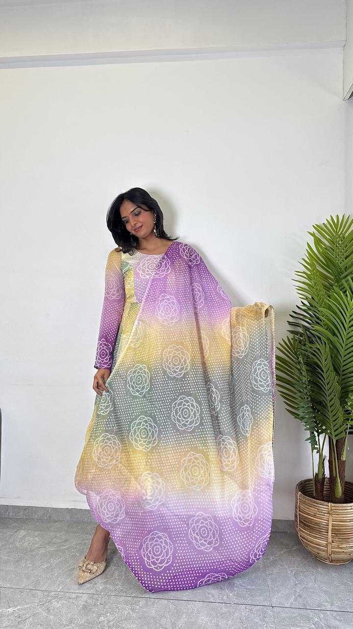 Ynf Organza Gowns Wholesale Printed Gowns Party Gowns Lightweight Gowns Manufacturer- Kapda Export