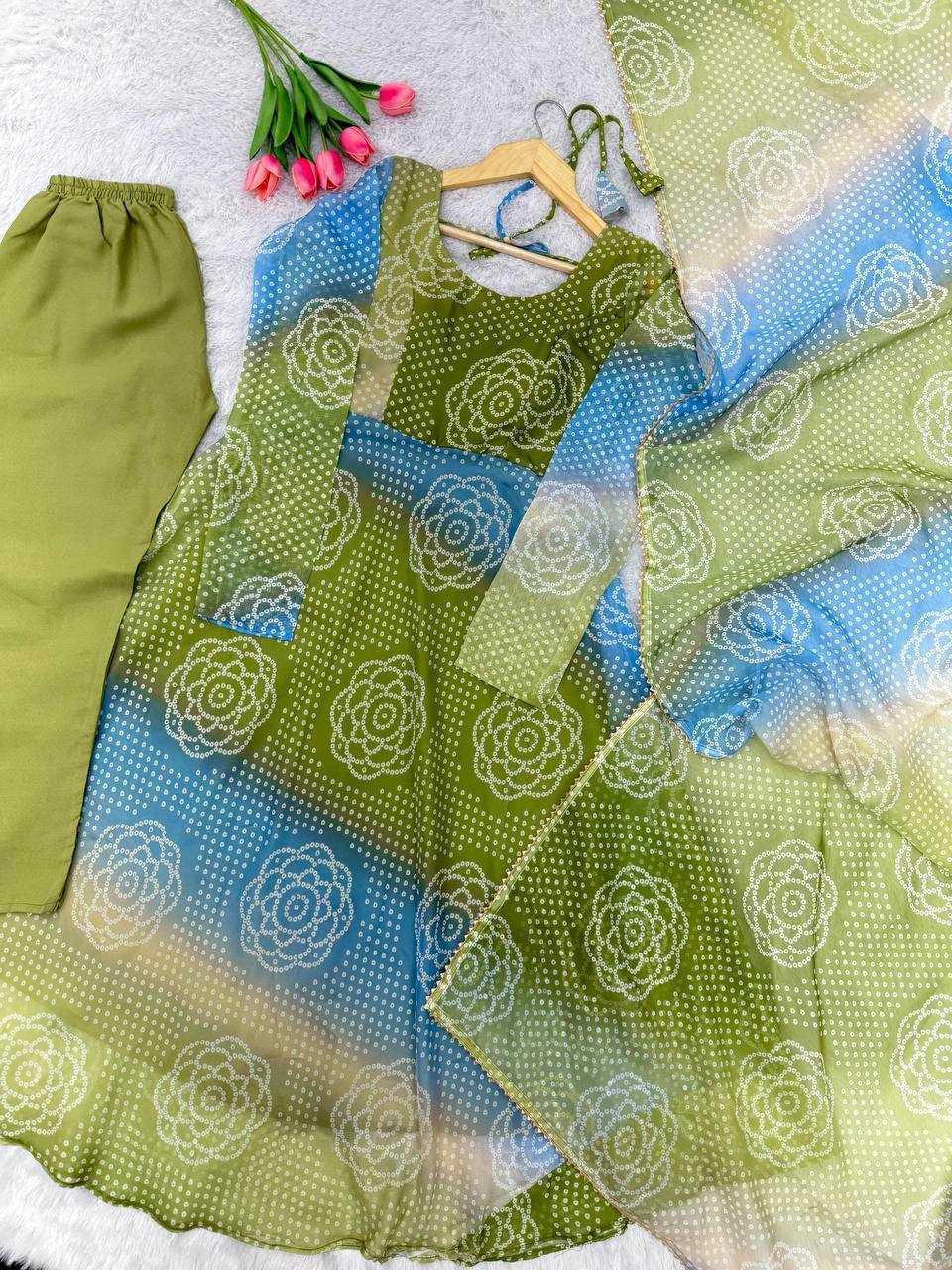 Ynf Organza KESH617 12 Gowns Wholesale Printed Gowns Fancy Gowns Lightweight Gowns Manufacturer- Kapda Export