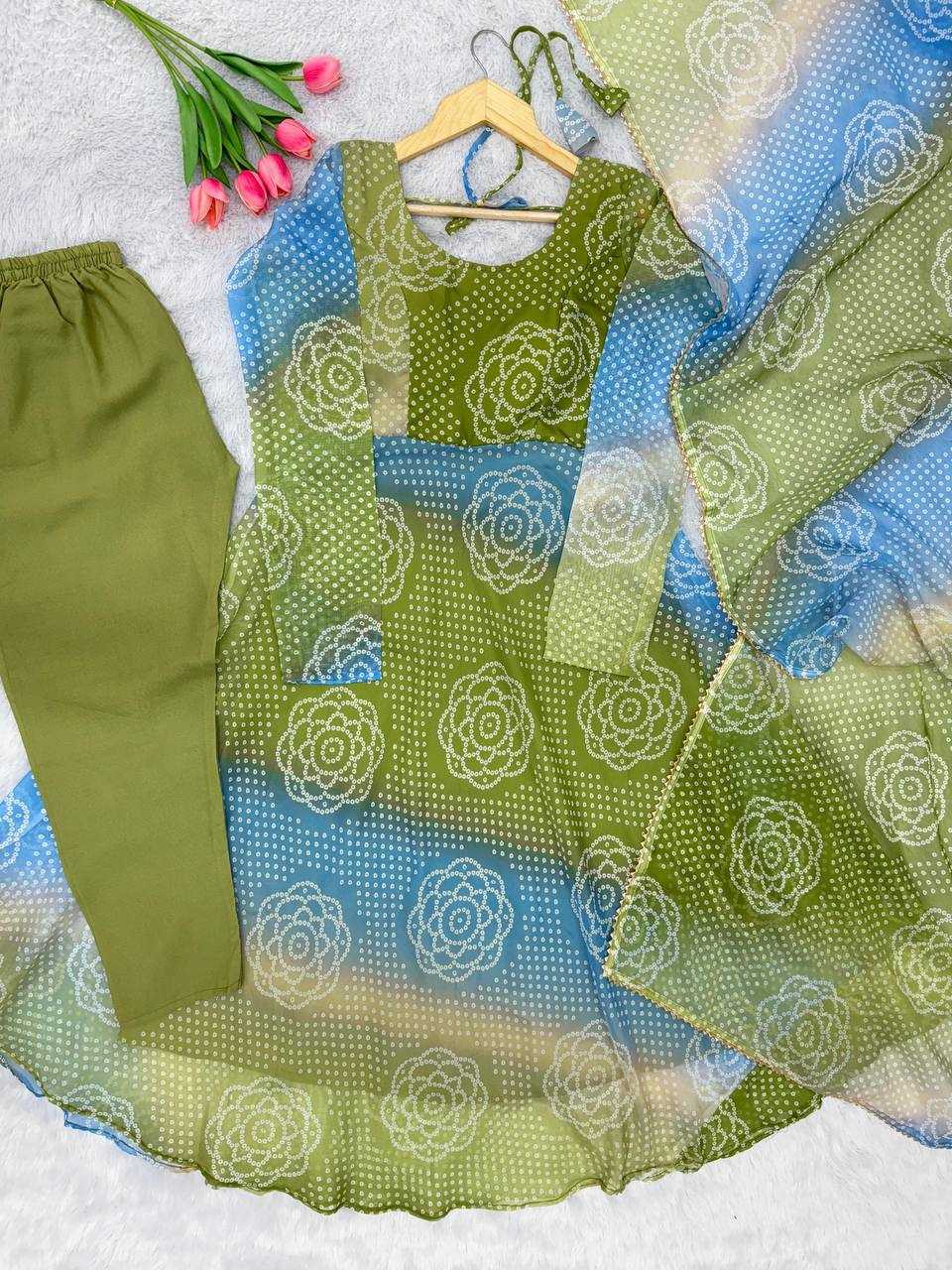 Ynf Organza KESH617 12 Gowns Wholesale Printed Gowns Fancy Gowns Lightweight Gowns Manufacturer- Kapda Export