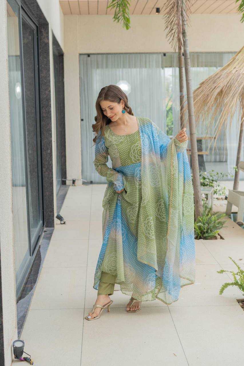 Ynf Organza KESH617 12 Gowns Wholesale Printed Gowns Fancy Gowns Lightweight Gowns Manufacturer- Kapda Export