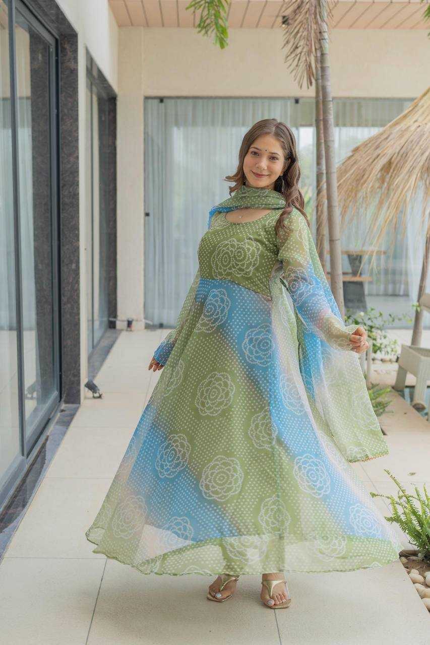 Ynf Organza KESH617 12 Gowns Wholesale Printed Gowns Fancy Gowns Lightweight Gowns Manufacturer- Kapda Export