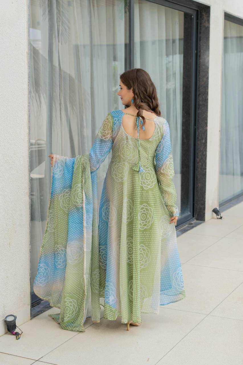 Ynf Organza KESH617 12 Gowns Wholesale Printed Gowns Fancy Gowns Lightweight Gowns Manufacturer- Kapda Export