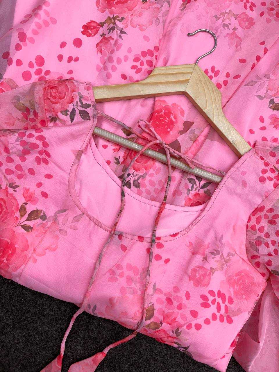 Ynf Organza KESH617 14 Gowns Wholesale Printed Gowns Fancy Gowns Lightweight Gowns Manufacturer- Kapda Export