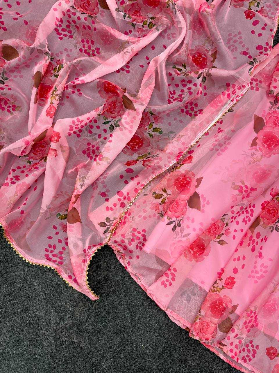 Ynf Organza KESH617 14 Gowns Wholesale Printed Gowns Fancy Gowns Lightweight Gowns Manufacturer- Kapda Export