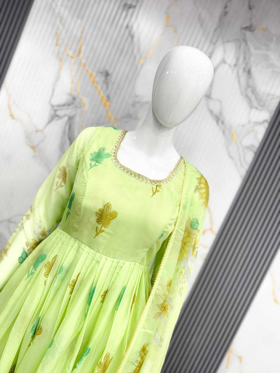 Ynf Organza KESH617 16 Gowns Wholesale Printed Gowns Fancy Gowns Lightweight Gowns Manufacturer- Kapda Export