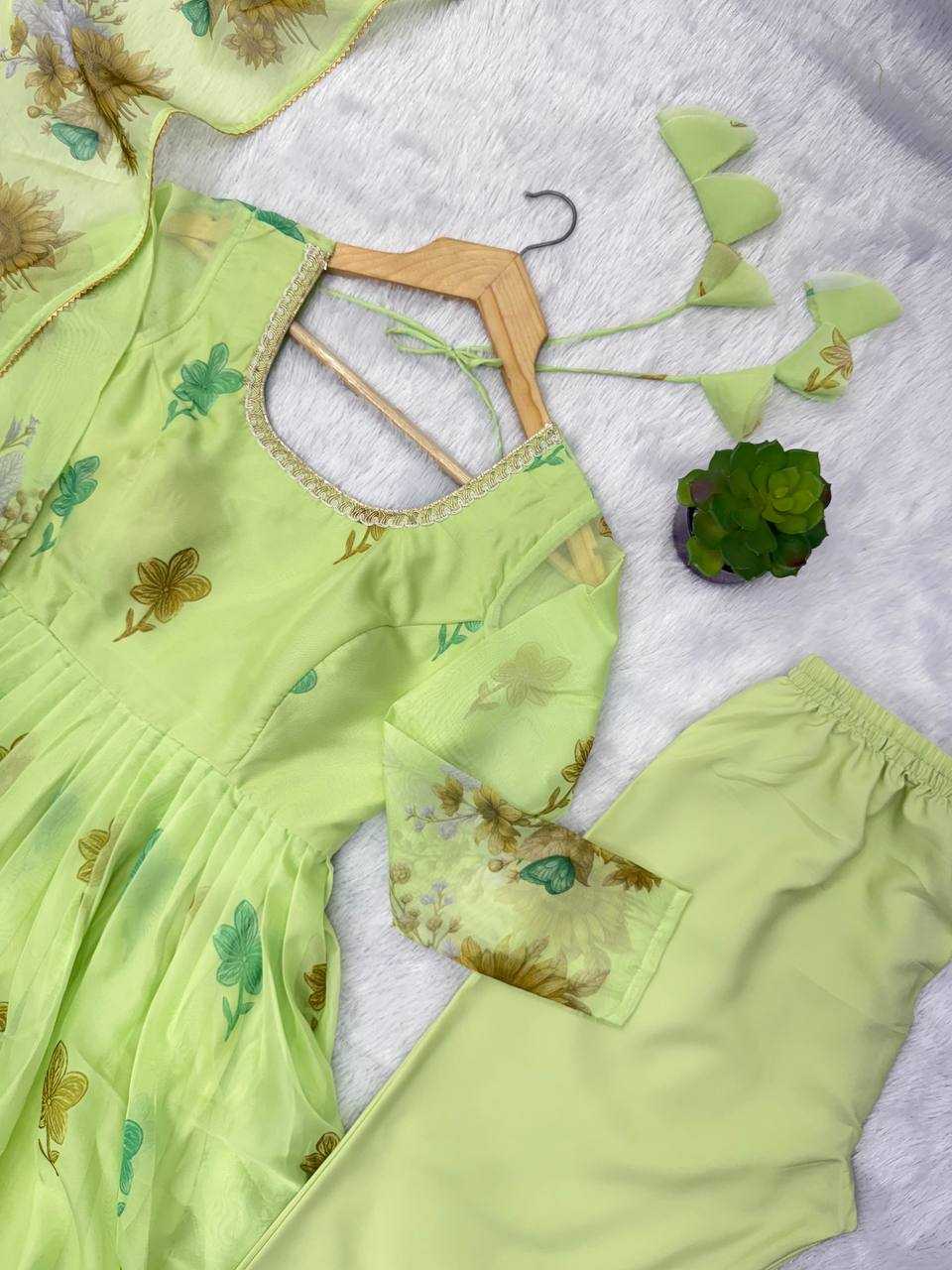 Ynf Organza KESH617 16 Gowns Wholesale Printed Gowns Fancy Gowns Lightweight Gowns Manufacturer- Kapda Export