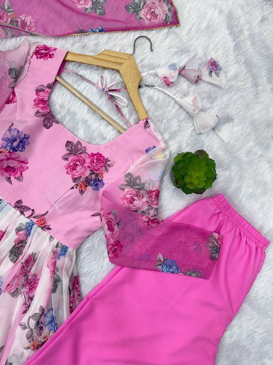 Ynf Organza KESH617 17 Gowns Wholesale Printed Gowns Fancy Gowns Lightweight Gowns Manufacturer- Kapda Export