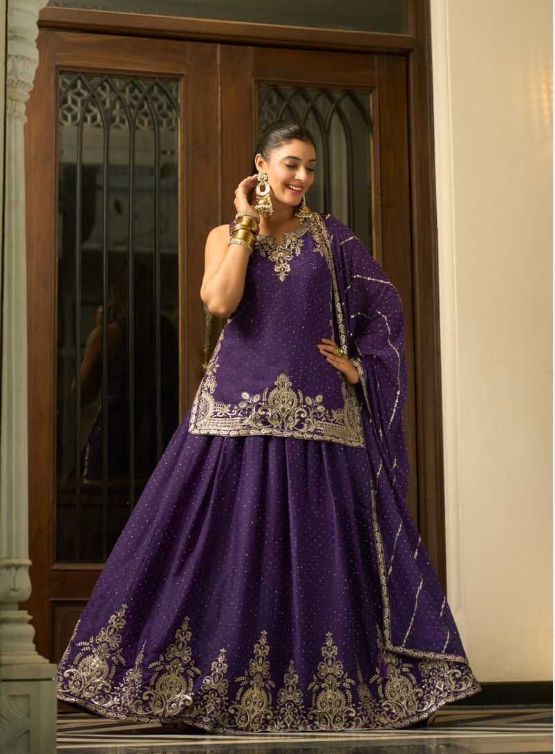 Ynf Premium Georgette KESH481 SANIKA VARNIKA 1001 Lehengas Plus Size Collections Wholesale Embroidered Lehenga Mirror Work Lehenga Crop Top lehenga Manufacturer- Kapda Export