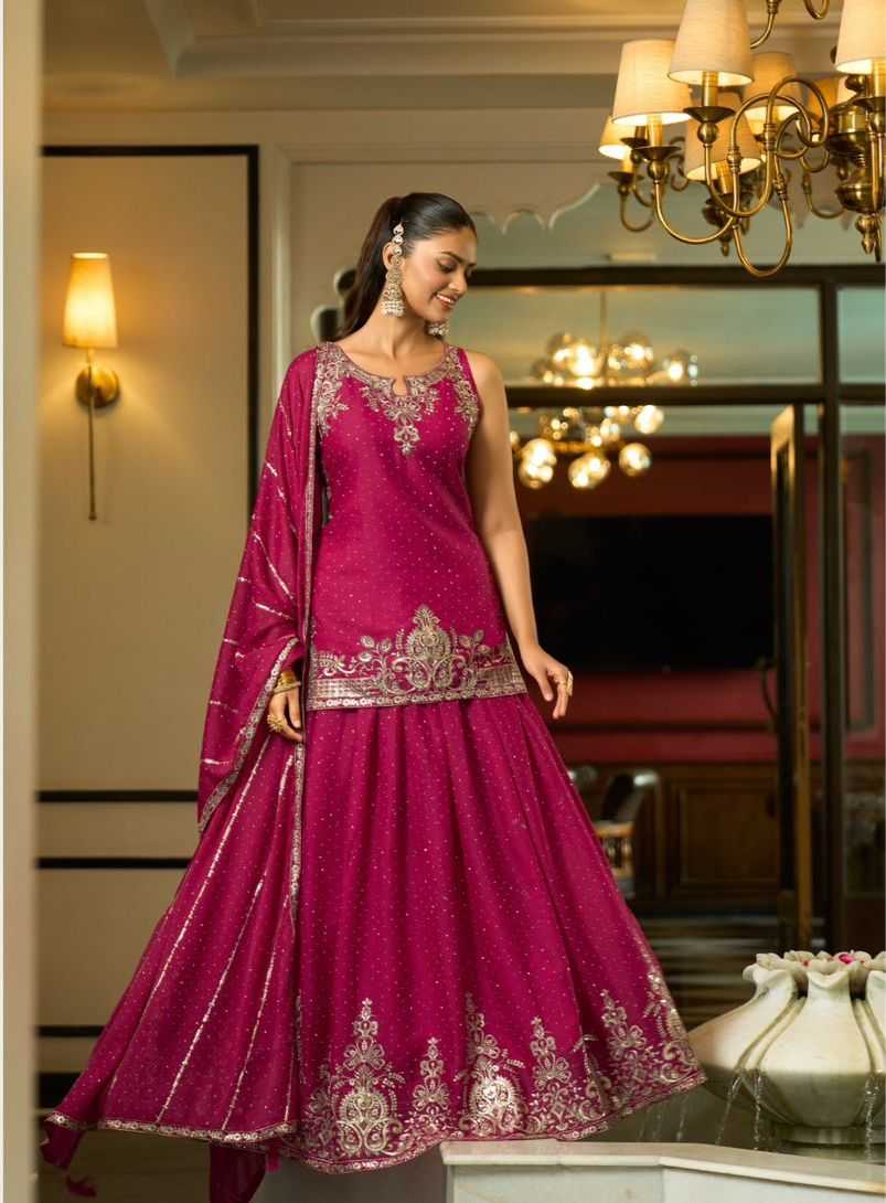 Ynf Premium Georgette KESH481 SANIKA VARNIKA 1001 Lehengas Plus Size Collections Wholesale Embroidered Lehenga Mirror Work Lehenga Crop Top lehenga Manufacturer- Kapda Export