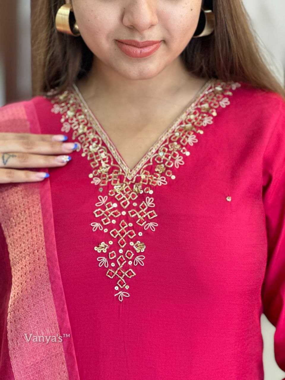 Ynf Premium Roman Silk KESH613 047 Suits & Dresses Festive Collections Wholesale Ladies Silk Suit Pink Salwar Suit Handwork Suits Manufacturer- Kapda Export