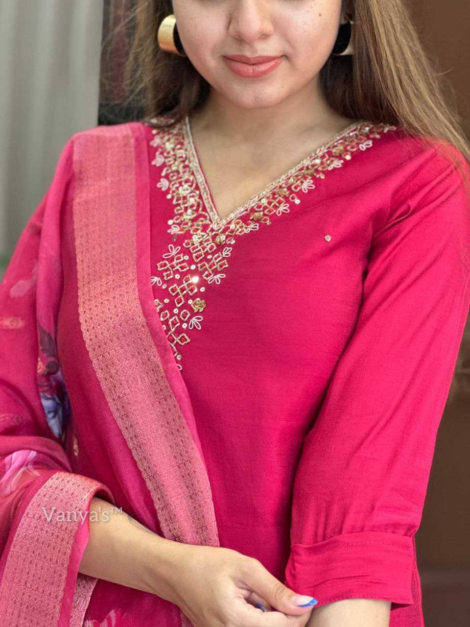 Ynf Premium Roman Silk KESH613 047 Suits & Dresses Festive Collections Wholesale Ladies Silk Suit Pink Salwar Suit Handwork Suits Manufacturer- Kapda Export